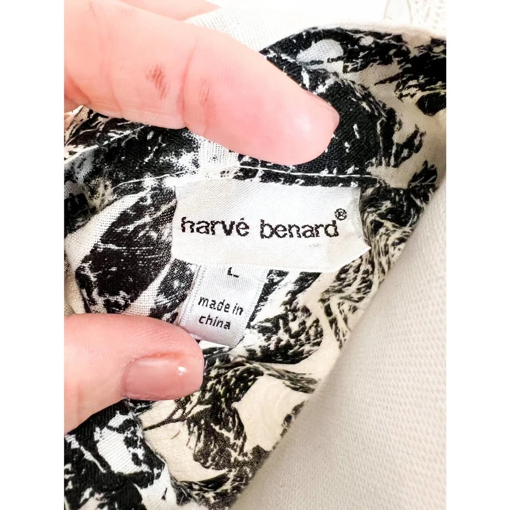 Harve Benard Linen Button Up Shirt Size L EUC - Picture 5 of 6